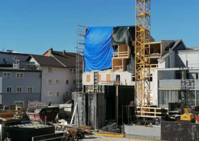 Baufortschritt des Wohnbauprojekts am Raiffeisen Quartierplatz Schwaz - 25.03.2020